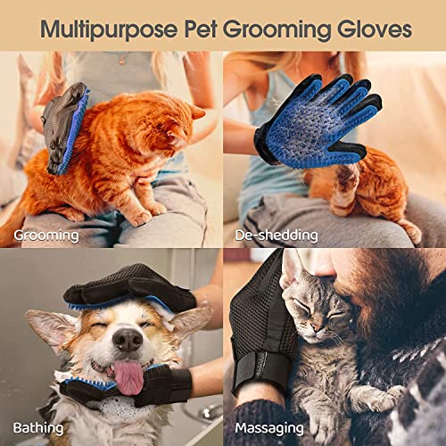 Image of The Pets Company Dog Grooming Soothing Massage Rubber Glove Brush, Hair Deshedding Tool for Dogs and Cats