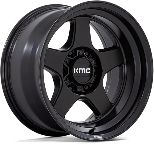Miniatura 4 de KMC KM728 LOBO - Rueda personalizada de 17 x 8.5, 18 desplazamientos, patrón de pernos de 6 x 114.3, buje de 2.601in, llanta antracita mate