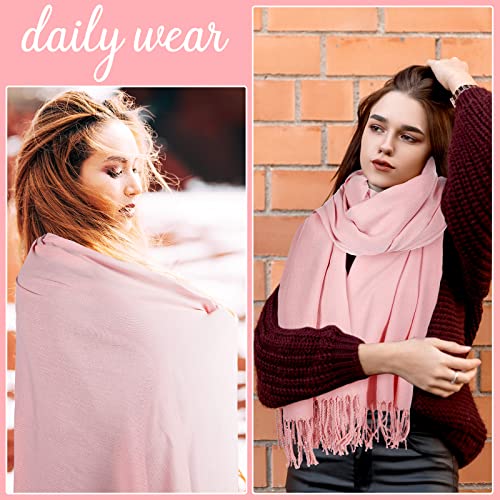 Neer 36 Pack Wedding Gifts Cashmere Scarf And Shawl Set With Thank You Cards Bridal Pashmina Shawls Wraps Bridesmaid Evening Dress Shawl For Women Guests Wedding Party, 28 X 79 Inches (Pink) #TOP2
