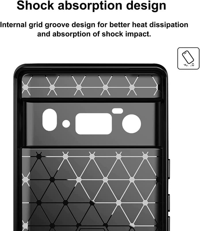 Image of NPRC Hybrid Ultra Slim Protective Case TPU Non-Slip Carbon Fiber Texture Shockproof Case Cover for Google Pixel 6 Pro - Black