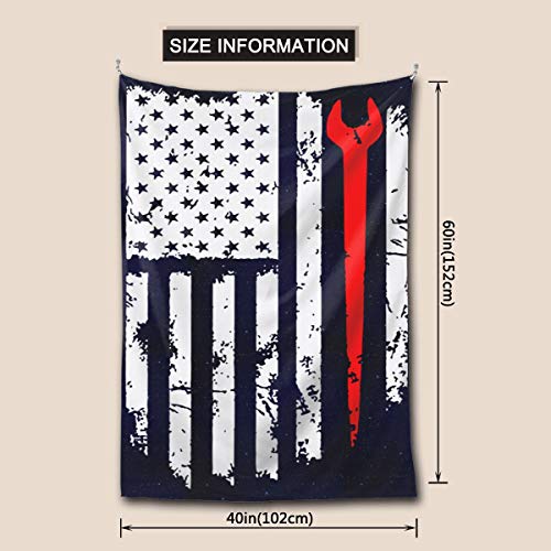 MVJ5GPGJ Ironworker American Flag Wall Tapestry with Art Nature Home Decorations for Living Room Bedroom Dorm Decor in 60x40 Inches