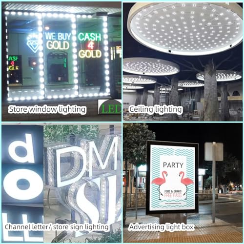 Image of 3.0W LED Module 12V DC 5700K White Waterproof Decorative Light for Lightbox Letter Advertising Signs with Tape Adhesive Backside (20pcs Pack) (White)