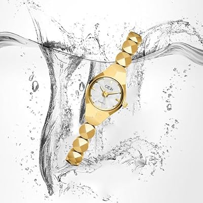 Weicam Women Luxury Round Dial Crystal Analog Quartz Wristwatches Bangle Bracelet