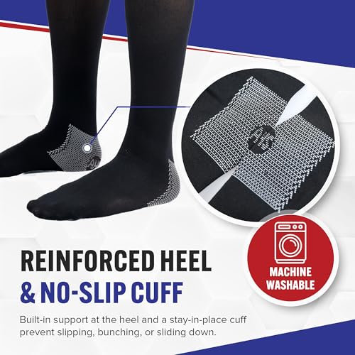Image of American Hospital Supply - Knee High Compression Socks - 15-20 mmHg, Black, X-Large - Lightweight Medical Stockings - Pack of 3 Pairs