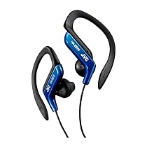 JVC HA-EB75-AN-U Auricolari Sport con Clip Regolabile, Ideali per l’utilizzo in palestra o corsa, Antisudore e Antischizzo (IPX2), Cavo lungo 1,2 m con plug compatibile con iPhone, Blu