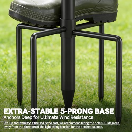 10' WeValor String Light Poles w/ 5-Prong Base: 6-Pack $22.29 4-Pack - image 4