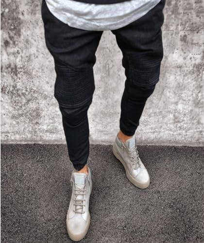 Jeans Pants Trousers Denim Street Trendy Stretch Water Washed Blue Toe Bun Commuter Pencil for Men2