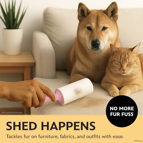 Image of Disney Winnie the Pooh Lint Roller for Pet Hair, 60ct /Roll, Extra Sticky | Perfect for quick cleanups at home, in the car, or on the go, tear-and-toss adhesive works on clothing, upholstery, bedding