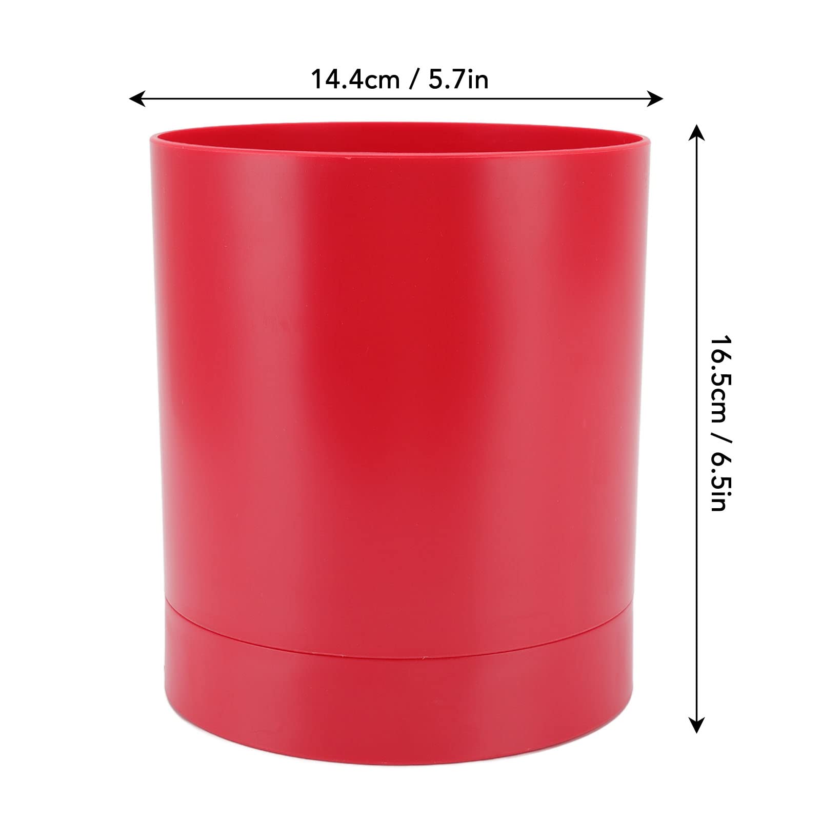 360 Degree Rotating Utensil Holder, Kitchen Cooking Utensil Crock for Countertop, Large Storage Organizer for Chopstick Tableware(Red)