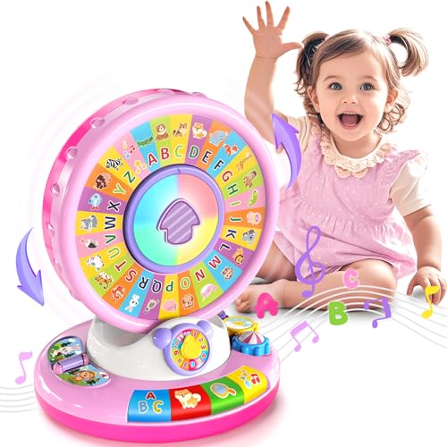 Toys for 1 2 3 Years Old Boys Girls, Musical Spin & Sing Alphabet Zoo with Lights & Sounds, Learning Educational Toys for Toddler 1-3, Christmas...
