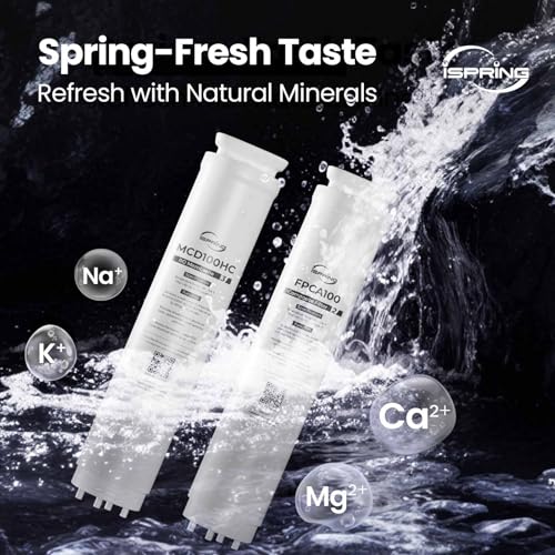 Image of iSpring RCD100UHCG UV Alkaline Hot & Cold Countertop Reverse Osmosis Water Filter Dispenser with Mineral & LED UV Filter, 9 Temp Options (50-210F), 6 Volumes, TDS & Filter Life Monitor