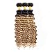 Freiuoke Hair 1B/27 Human Hair Bundles Ombre Deep Wave Human Hair Bundles Unprocessed Virgin Hair 3 Bundles 16 18 20 Inch Black Mixed With Honey Blonde Bundles Ombre Bundles