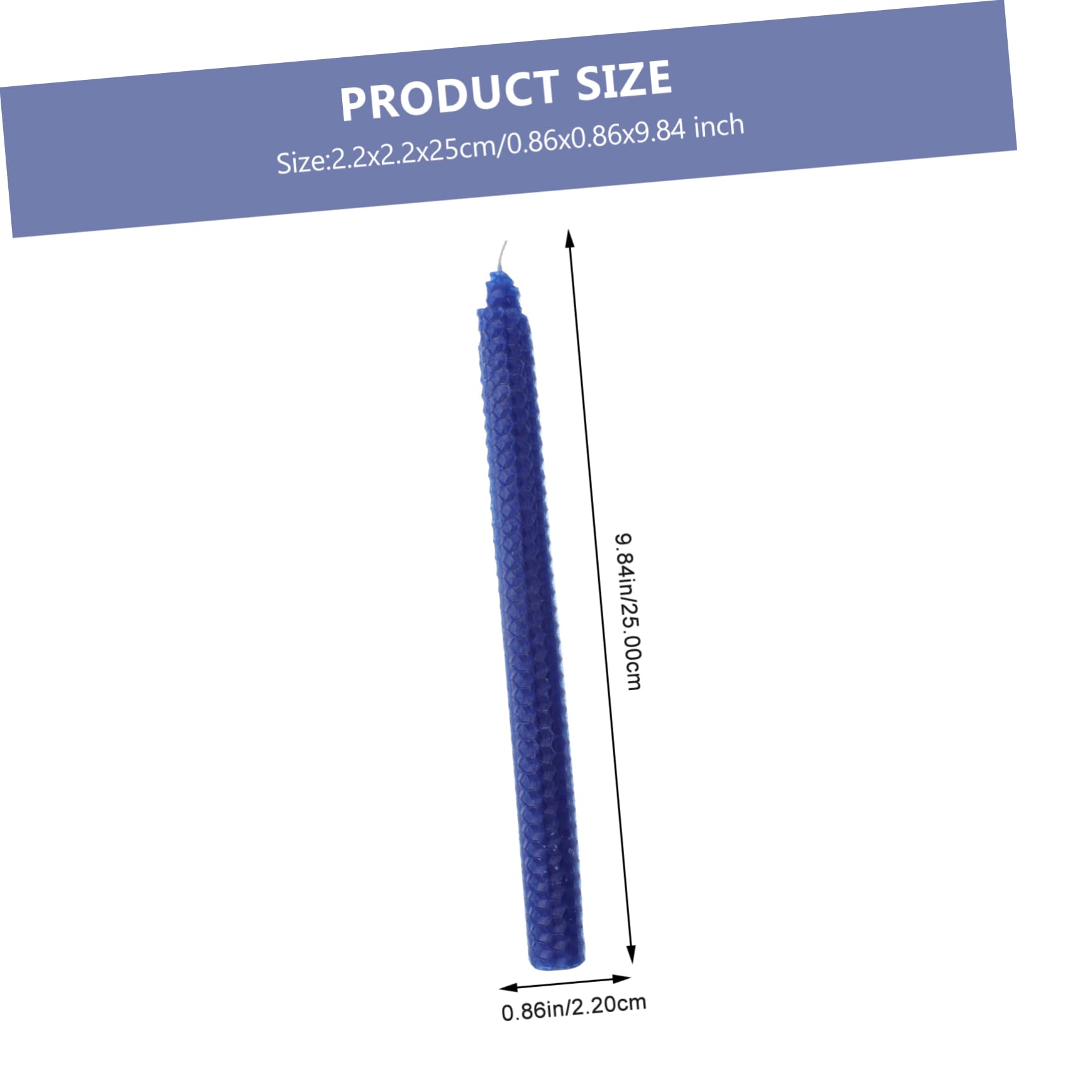 OUNONA 2Pcs Navy Paraffin Honeycomb Long Candles for Table Dinner Parties Home Decor Premium Quality Fits Candlesticks for Romantic Gatherings Festive Events