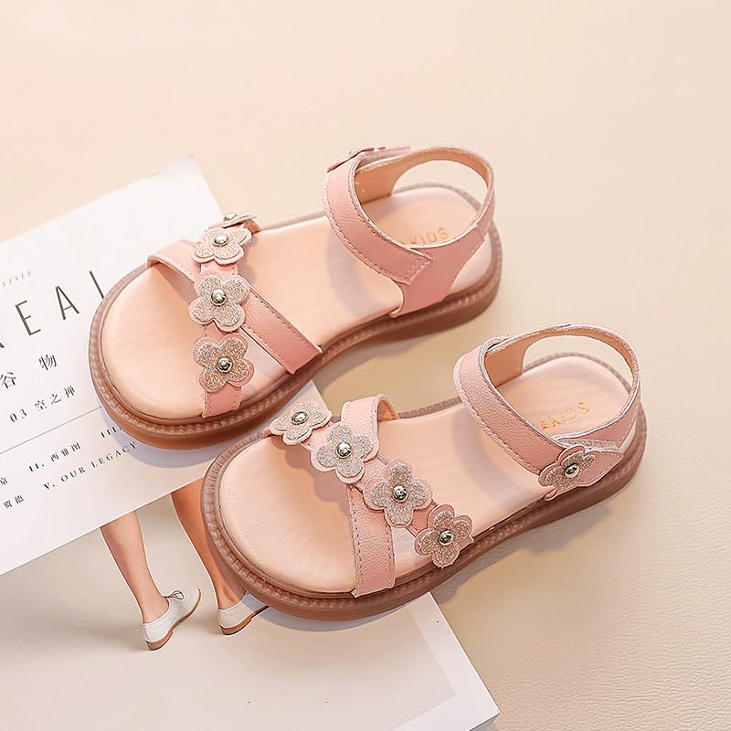 Girls Sandals Flowers Hearts Flats Cute Dress Shoes Party Wedding3