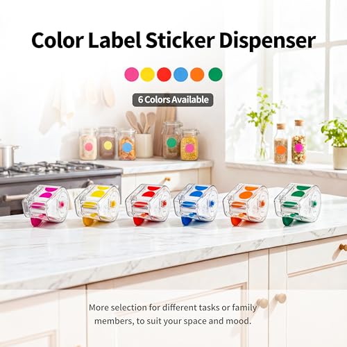 Image of 300 PCS of 1-inch Rose red Dot Stickers with Sticker Dispenser, Round Coding Labels Circle Dots Labels Stickers for Office, Classroom,Small Business,Papers