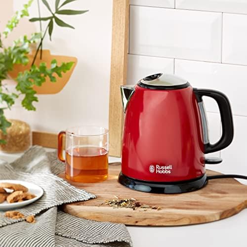 Russell Hobbs czajnik elektryczny, wymienny filtr antywapienny, kontroler strix, markery szybkiego ładowania, pojemność 1l, moc 2400W, stal nierdzewna, czerwony, Colours+ 24992-70