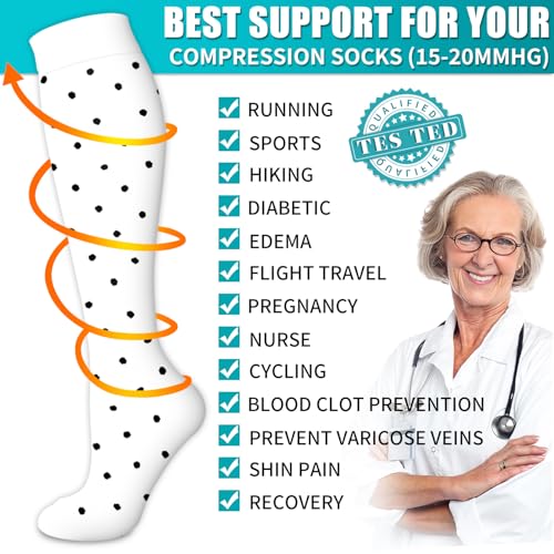 Image of Copper Compression Socks for Women & Men (6 pairs) - Best Support for Nurses, Running, Hiking, Recovery