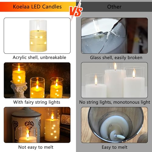 Bougies LED sans flamme à piles avec minuteur et télécommande - 3