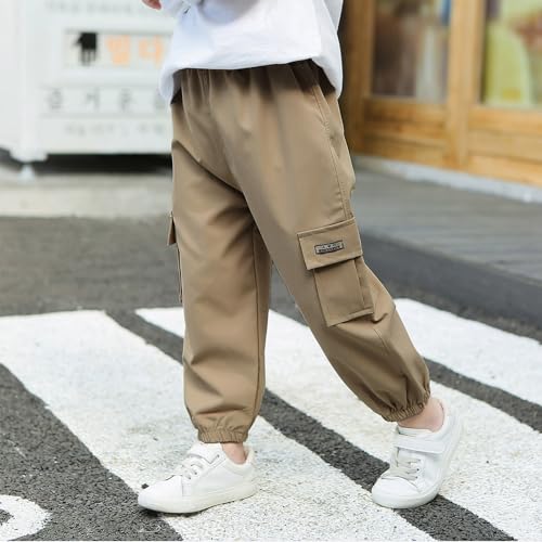 Boys Summer Casual Cargo Pants Lightweight Comfortable Outdoor Play Travel Basic Long Pants for Toddler Kids4