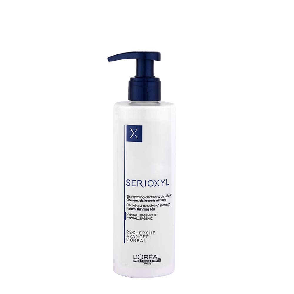 L'Oréal Professionnel Paris Serioxyl Shampoo für Naturhaar, reinigendes & kräftigendes Shampoo für natürliches Haar, dünner werdendes Haar, 250 ml