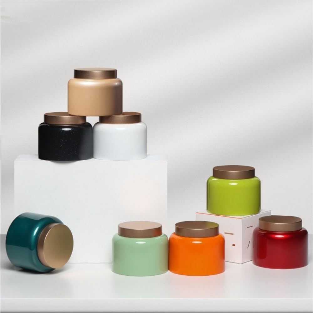 Teeservice Bulk Tee-Vorratsbehälter, Glas, Keramik, versiegeltes Glas, Tee-Vorratsglas, Retro-Teedosen, Einzeldose, Doppelglas, Geschenkbox-Set, Tee-Vorratsglas (C,Einzeldose)