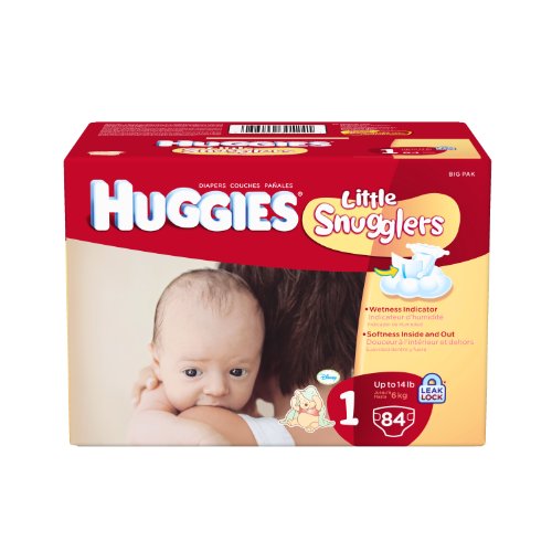 Image of Huggies Little Snugglers Diapers, Size 1, 84 Count