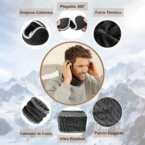 La Mejor Selección de Set de bufanda, gorro y guantes para Hombre favoritos de las personas. 2 Imagen adicional