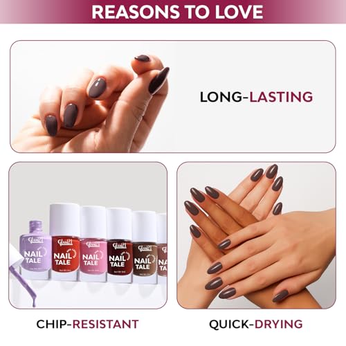 Image of Glam21 Nail Tale Nail Polish | Glossy Gel Finish | Rich Pigmentation | Chip Free | Quick Drying Formula | Long Lasting Nail Polish for Women | 9ml | Shade-13
