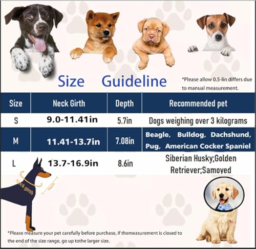 Image of Soft Plastic Recovery Cone Collar for Dogs After Surgery Wound Care - Adjustable Collar Prevents Licking & Biting, Fits French Bulldog Puppy, Shih Tzu, Bichon Frise, Yorkie (Neck:9-11.4in)