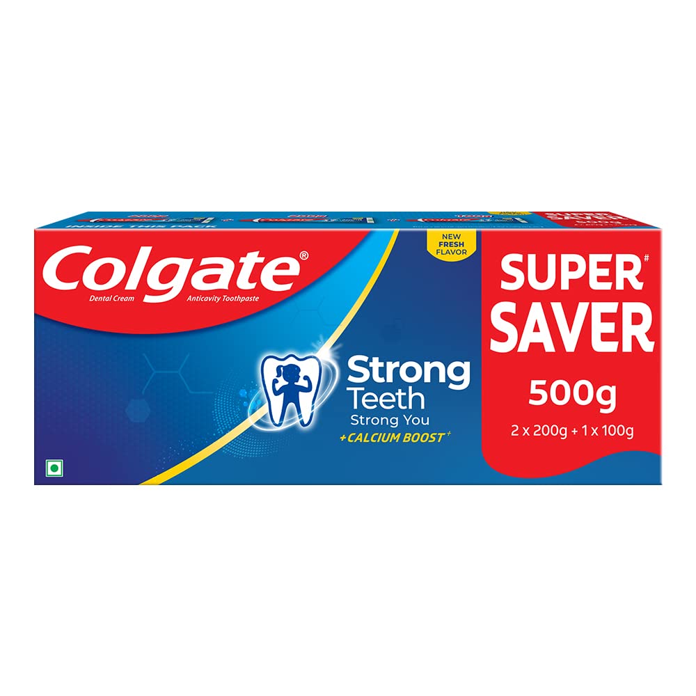 Buy Colgate Strong Teeth 500g (200g x 2 + 100g, Pack of 3) Cavity