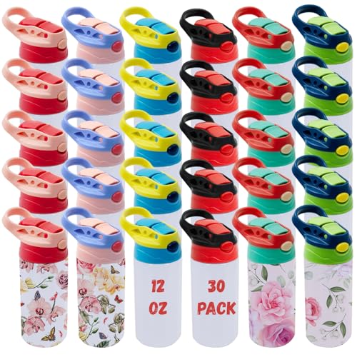 ZREGGUR 30-pack 12 oz Kids Sublimation Blank Tumbler，Sippy Cup for school by ZREGGUR - Used condition - US$139.00