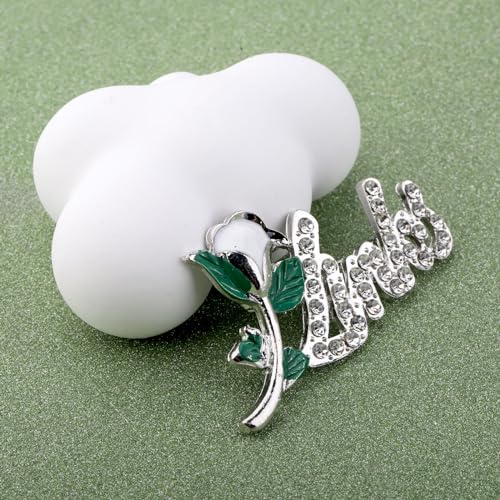 Broche de sororité fleur verte et blanche accessoire CENWA - 4