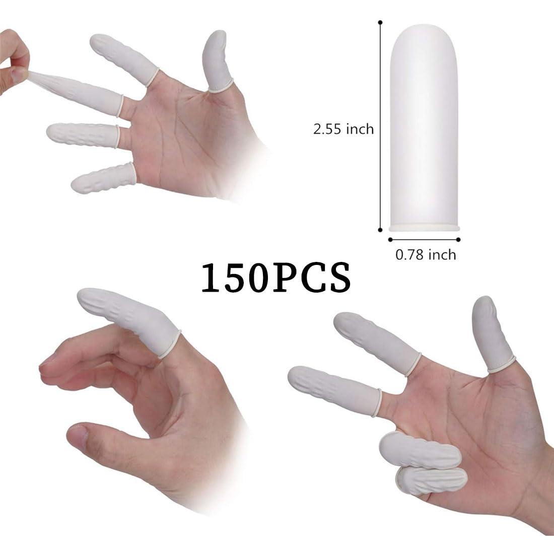 Lot De 150 Doigtiers Silicone LACHT – Latex, Antistatique, Imperméable, Taille Unique, Pour Jardinage, Bricolage, électronique