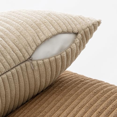 Slozzi Set of 4 Corduroy Cushion Covers, Sofa Cushion Covers, Decorative Cushion Cover, Couch Cushion, Soft, for Sofa Bedroom - Image 2