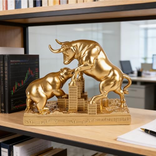 Estatua Toro y Oso Wall Street Decoración de Oficina miniatura 6