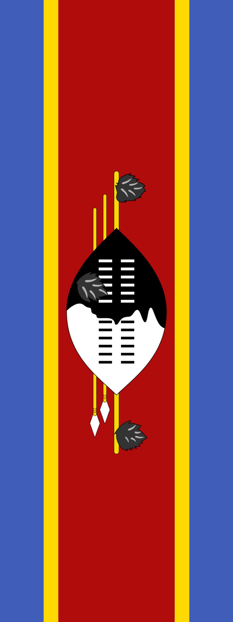Drapeau Eswatini 400x150cm pour mât | Grand pavillon format portrait 6m²