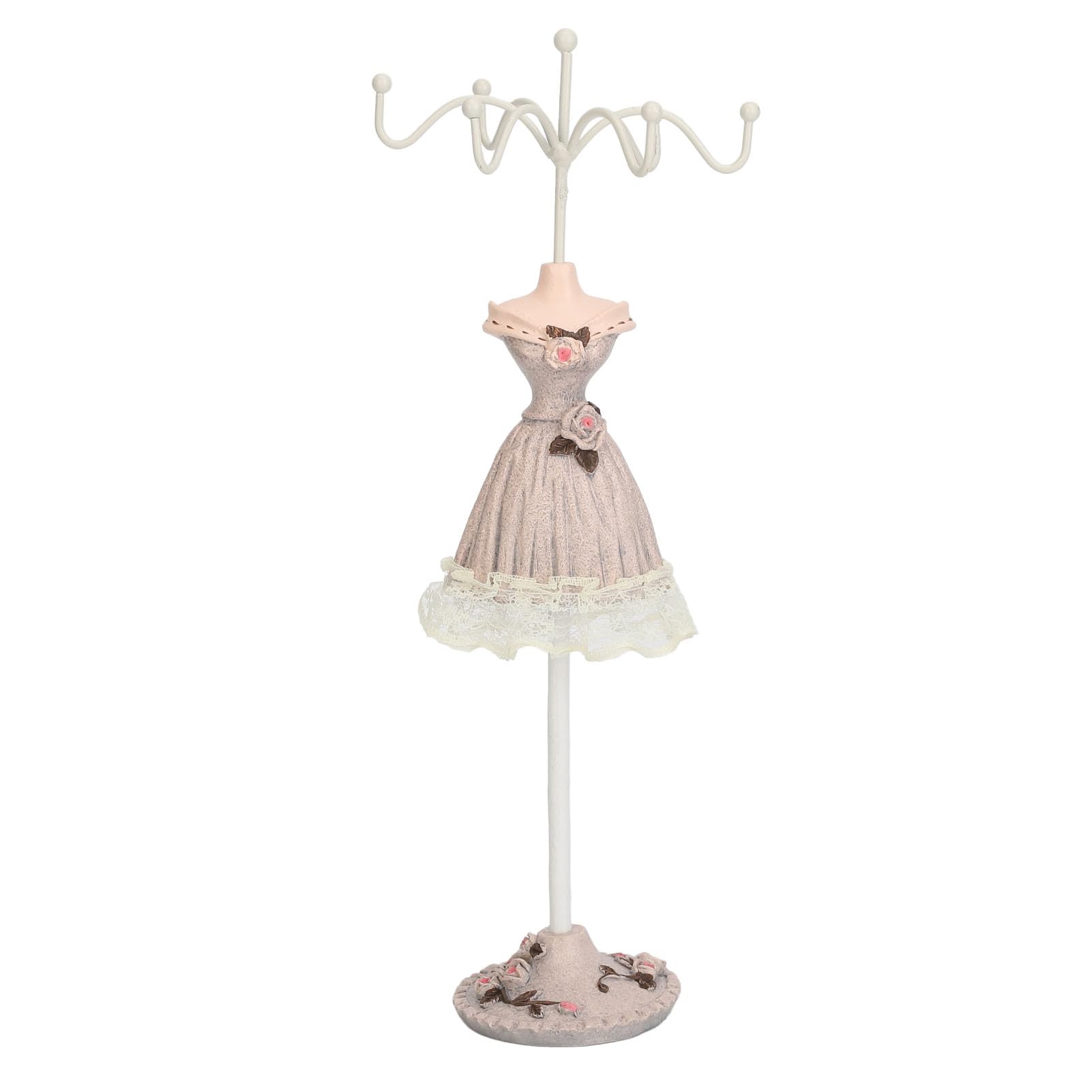 FOSA Mannequin Dress Jewelry Display Stand with Easy Jewelry Storage, Exquisite and Compact Organizer for Earrings, Necklaces, Bracelets, Decorative Doll Holder with Environmentally