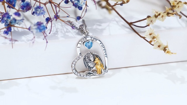 CELESTIA Donna Collana di Ouroboros Drago Ciondolo Sterline Argento 925, Fantasia Gioielleria, Gotico Vichingo Regalos per Donne