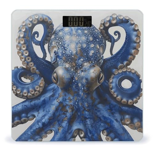 Báscula Digital de Baño Blue Octopus con Pantalla LCD Brillante miniatura 1