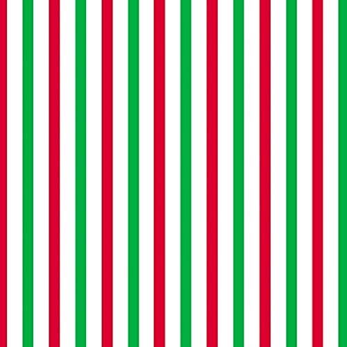 Christmas Stripes Red & Green Holiday Gift Wrap Flat Sheet - 24 x 6