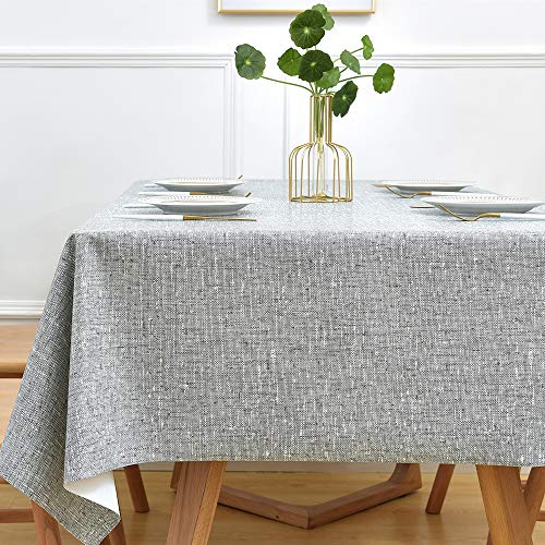 Nappe de Table Plastique Imperméable en PVC Gris Rectangulaire 137x250 cm - 2