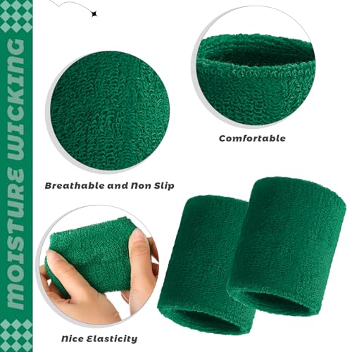 Image of Bememo 24 Pcs Wrist Sweatbands Bulk Sports Wrist Bands for Men Women Breathable Athletic Tennis Wristbands Stretchy Absorbent Cotton Terry for Basketball, Baseball, Gym, Working Out