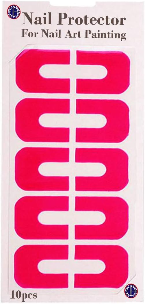 10pcs U-shape Peel Off Nail Polish Spill Proof Stickers Manicure Protector