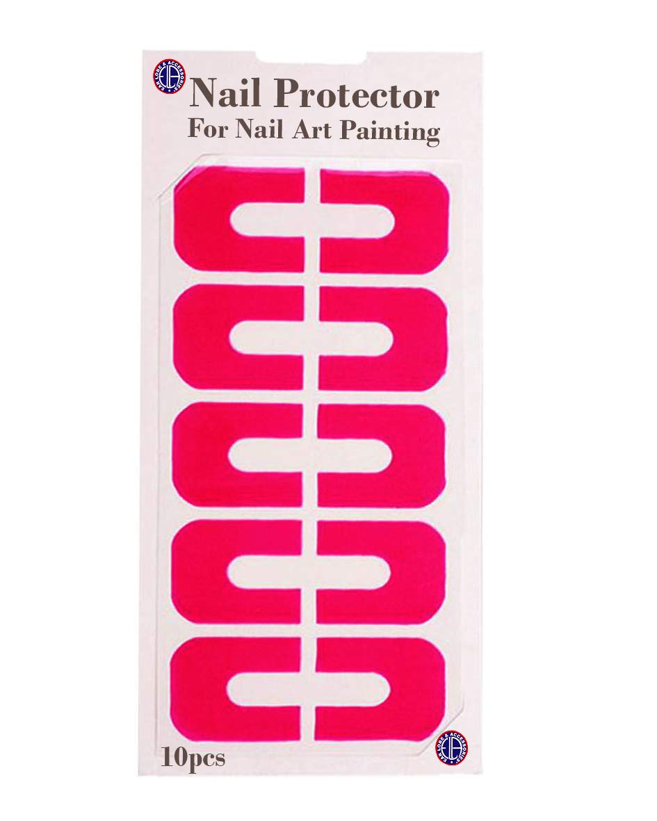 10pcs U-shape Peel Off Nail Polish Spill Proof Stickers Manicure Protector