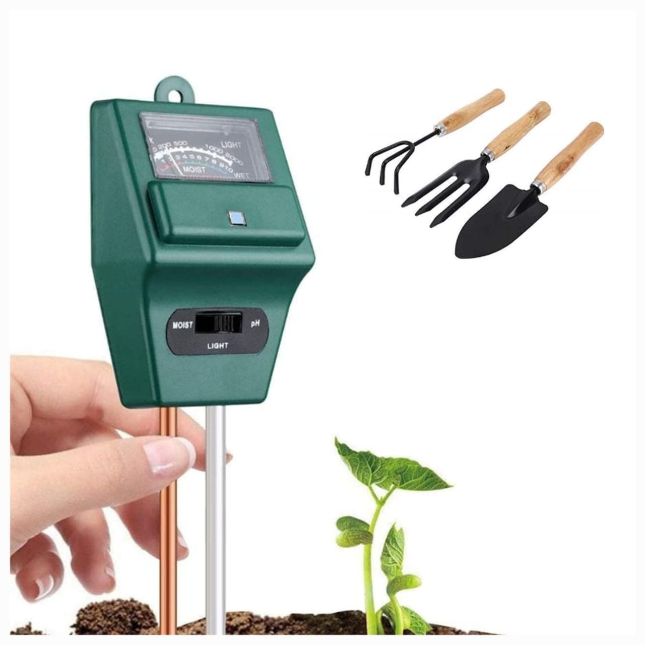 Solar pH Meter for Soil Testing - New 3 in 1 Soil Moisture Sensor, Soil pH Meter for Agriculture & Solar Light Meter, Moisture Meter for Plants, Acidity Tester with 3 Gardening Tools-picture-40