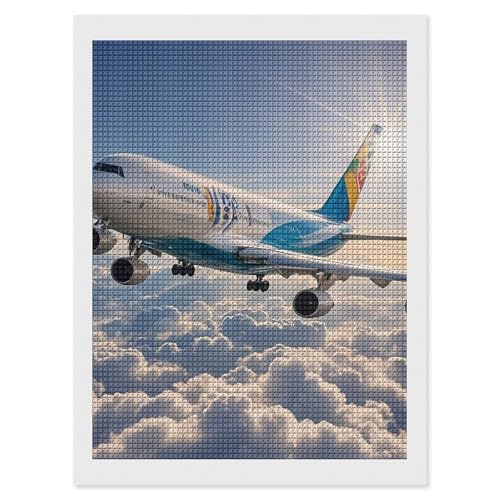 Peinture diamant avion kit anti-stress pour débutants avec toile claire 30x40 cm
