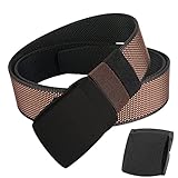 ESTÁNDAR YKK hebillas están hechas de poliacetal de alta resistencia, que no contienen componentes metálicos, de forma rápida por la seguridad del aeropuerto, especialmente adecuado para las alergias al metal para llevar, no es fácil de agrietar y romper; Este cinturón militar unisex para hombres / mujeres es cómodo, transpirable, fácil de secar al aire