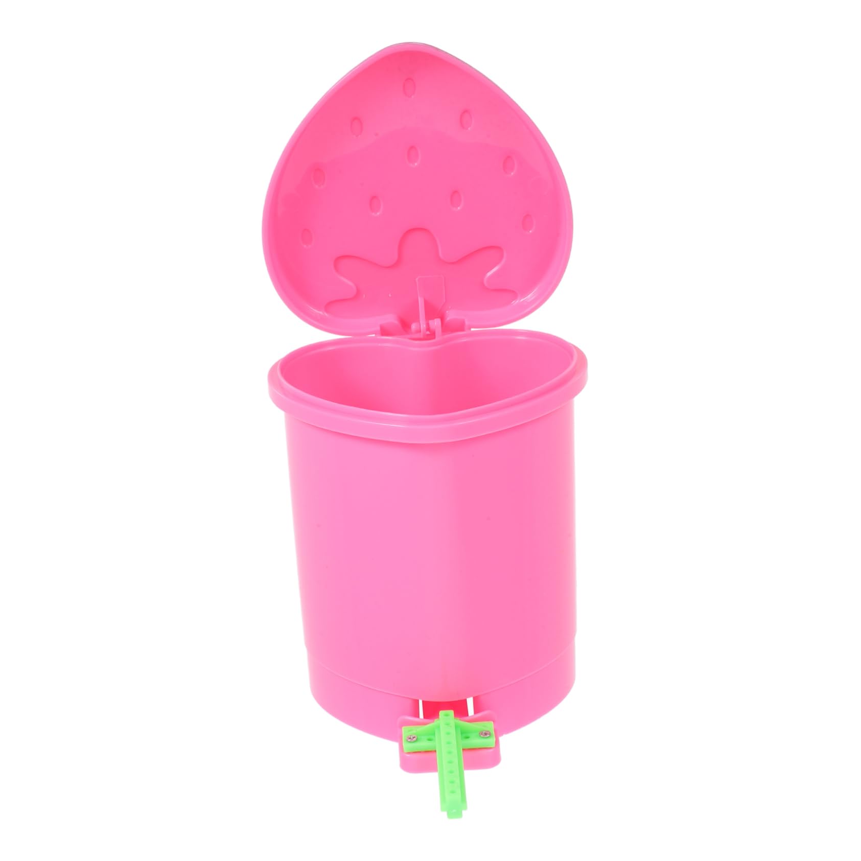 TOYANDONA Strawberry Wastebasket Bucket Plastic Waste Bin Mini Trash Holder Kawaii Small Garbage Can for Desk Office Home
