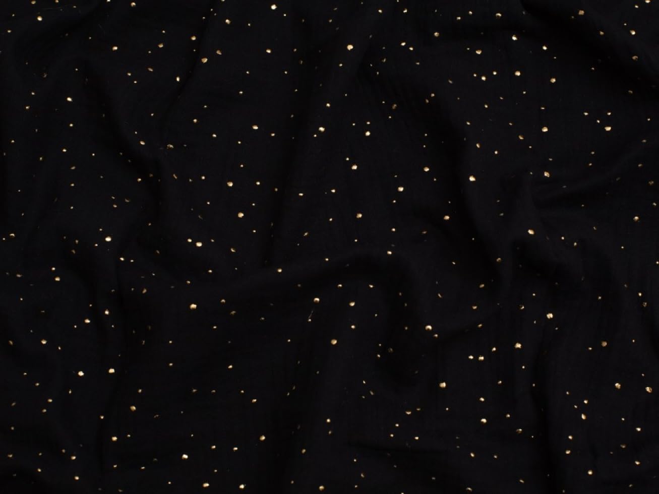 Minerva Black Cotton Double Gauze Fabric - Per Metre