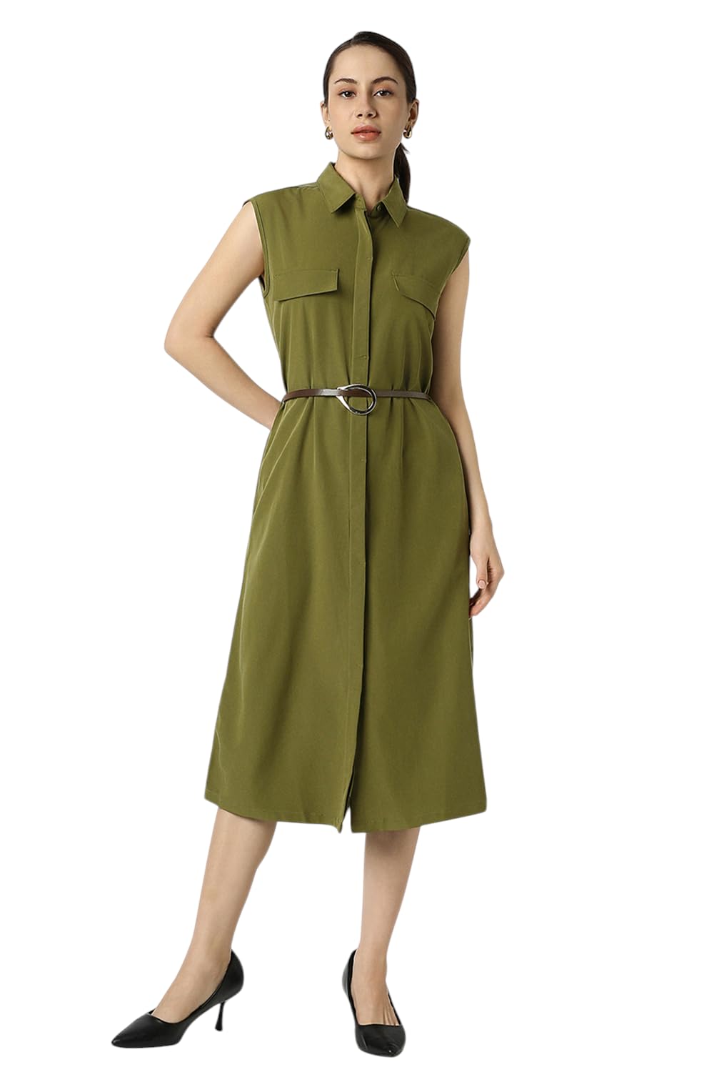 van heusen Women's Rayon Modern Calf Length Dress-picture-42